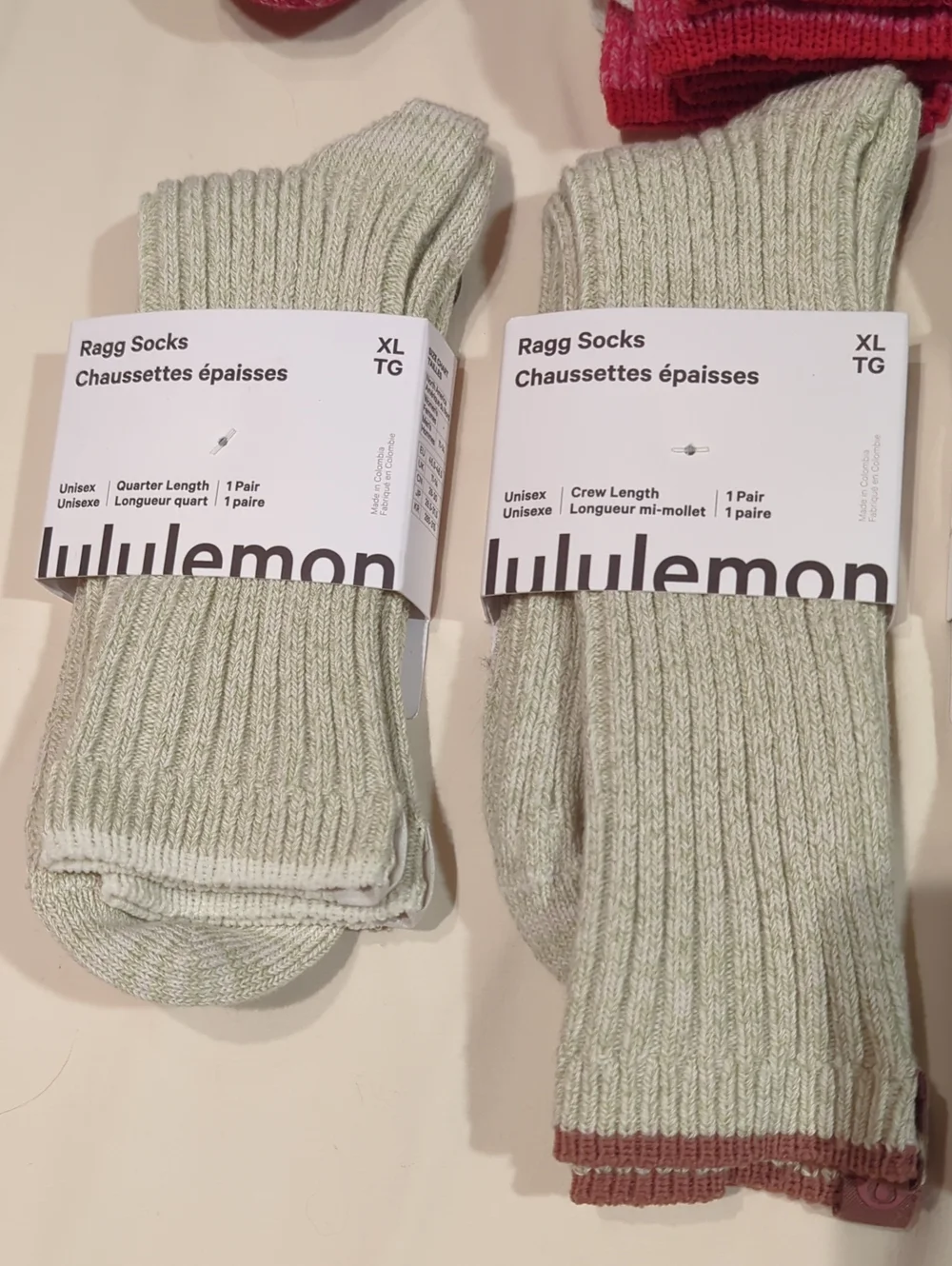 Lululemon NWT Cotton Ragg Socks XL Buyer's Choice Color 1 Pair Unisex